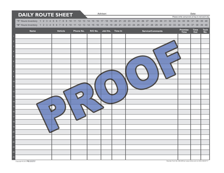 Route Sheet